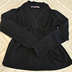 Chaiken Maternity Black Empire Waist, Long-Sleeved Top Size Small